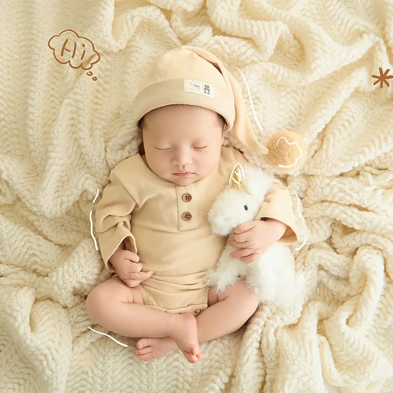 Khaki Horse Milk Outfit Theme Set - Newborn Photography Props